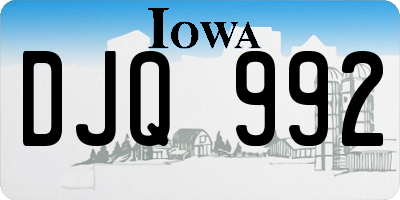 IA license plate DJQ992