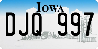 IA license plate DJQ997