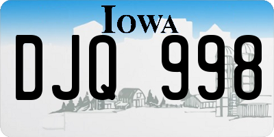 IA license plate DJQ998