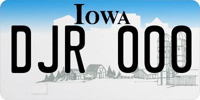 IA license plate DJR000