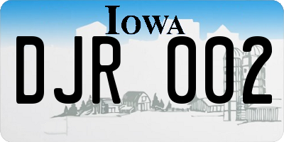 IA license plate DJR002