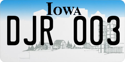 IA license plate DJR003