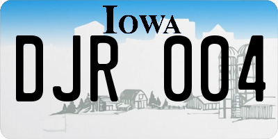 IA license plate DJR004