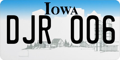 IA license plate DJR006