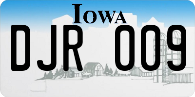 IA license plate DJR009