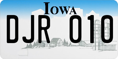 IA license plate DJR010