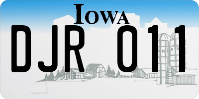 IA license plate DJR011