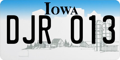 IA license plate DJR013