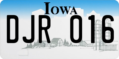 IA license plate DJR016