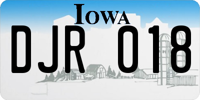 IA license plate DJR018