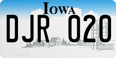 IA license plate DJR020