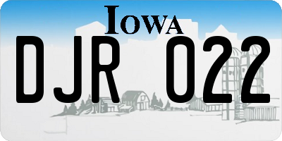 IA license plate DJR022