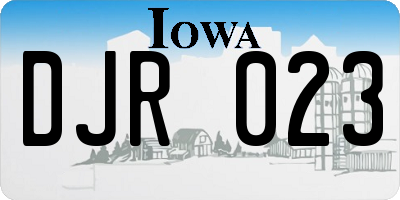 IA license plate DJR023