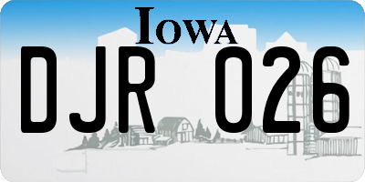 IA license plate DJR026