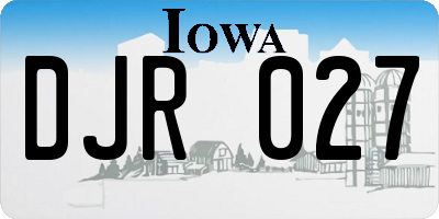 IA license plate DJR027