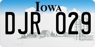 IA license plate DJR029