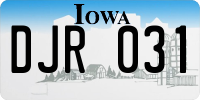 IA license plate DJR031