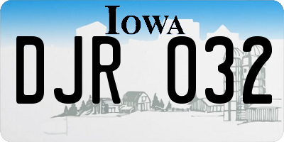 IA license plate DJR032