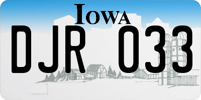 IA license plate DJR033
