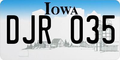 IA license plate DJR035