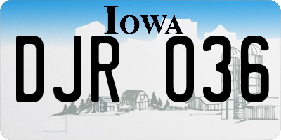 IA license plate DJR036