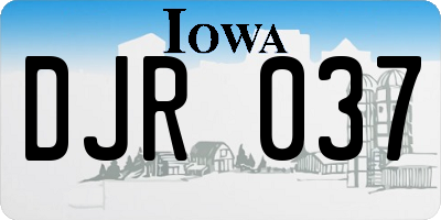 IA license plate DJR037