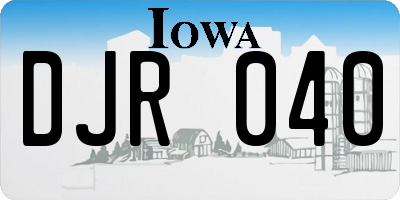 IA license plate DJR040