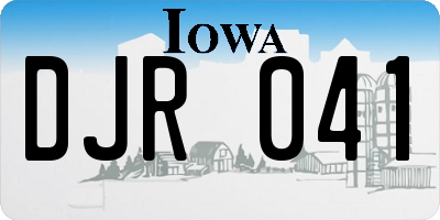IA license plate DJR041