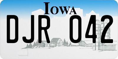 IA license plate DJR042