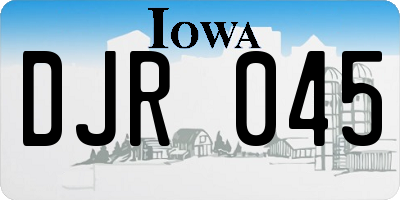 IA license plate DJR045