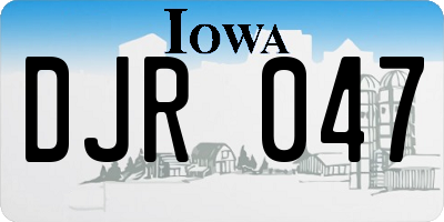 IA license plate DJR047