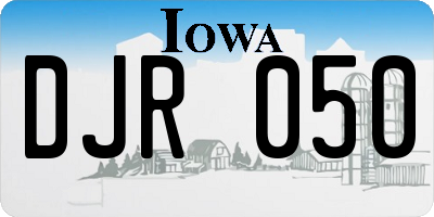 IA license plate DJR050
