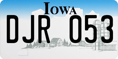 IA license plate DJR053