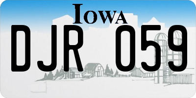 IA license plate DJR059