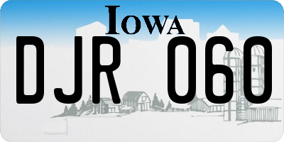 IA license plate DJR060