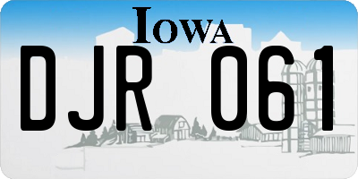 IA license plate DJR061