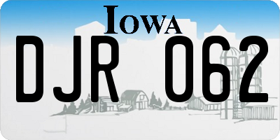 IA license plate DJR062