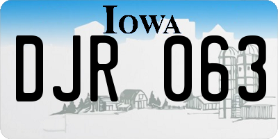 IA license plate DJR063