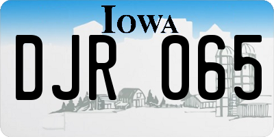 IA license plate DJR065