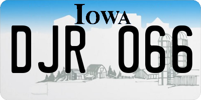IA license plate DJR066