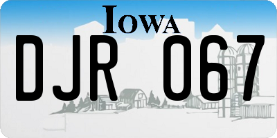 IA license plate DJR067