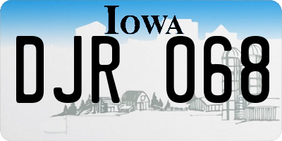 IA license plate DJR068