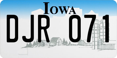 IA license plate DJR071