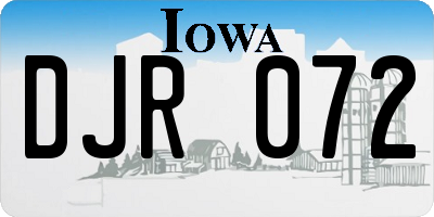 IA license plate DJR072