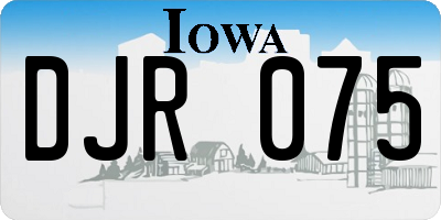 IA license plate DJR075