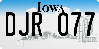 IA license plate DJR077