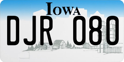 IA license plate DJR080