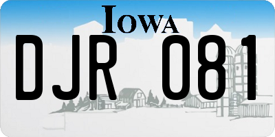 IA license plate DJR081
