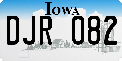 IA license plate DJR082