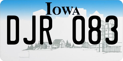 IA license plate DJR083